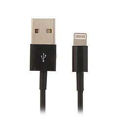 Кабель USB <--> Lightning  3.0м SMARTBUY (iK-530r-2) черный, плоский, резиновый, 2А