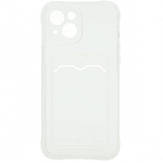 Задняя накладка ZIBELINO Silicone Card Holder Case для iPhone 13 (прозрачный) защита камеры