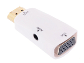 Переходник HDMI <--< VGA с audio (техпак) белый