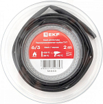 Термоусаживаемая трубка ТУТ нг 6/3 черная ролик 2 м EKF 