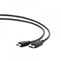 Кабель DisplayPort <--> HDMI  1.0м GEMBIRD/CABLEXPERT CC-DP-HDMI-1M, черный, пакет