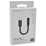 Переходник Jack 3.5 >--> Type-C BOROFONE BV15 черный