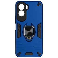 Задняя накладка DF для Honor 90 Lite DF hwArmor-09 (dark blue) с кольцом и пластиной для магнитного держателя
