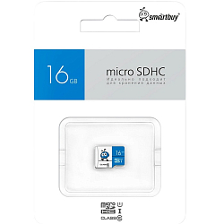 MicroSD 16Gb SMARTBUY Class 10 UHS-I синие без адаптера