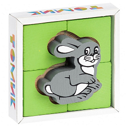 Деревянный пазл "Зайка" (5 деталей)