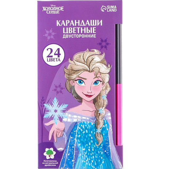 Карандаши Холодное сердце 24 цв., двусторонние 7689647