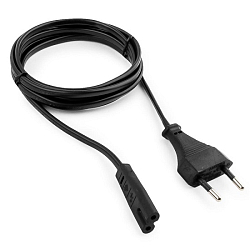 Кабель питания  1.8м Cablexpert PC-184/2-1.8M, CEE 7/16-C7, 2х0.5мм2, 2.5А, черный, пакет