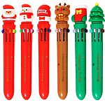 Шариковая ручка Calligrata "Новый год", автоматическая, 10-ти цветная, 0,7 мм МИКС