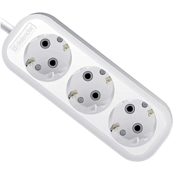 Сетевой удлинитель 15.0м DEFENDER R330 белый, 3 гнезда, 16А/3500Вт, с заземлением, ПВС 3х1,0мм