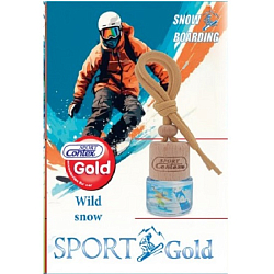 Ароматизатор Contex SportGold SnowBoarding цветочный аромат капли дождя флакон с деревянной крышкой
