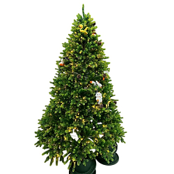 Ёлка искусственная литая "Симфония с гирляндой" 210 см (YFN 711)Уценка