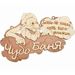 Табличка БАННЫЕ ШТУЧКИ "Чудо баня" 29*18см, береза 32326