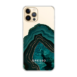 Задняя накладка GRESSO для iPhone 12 Pro. Коллекция "Drama Queen". Модель "Green Agate"