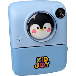 Детская камера c печатью фотографий Kid Joy Print Cam, 2.0'' HD экран, (KDJ-P27) голубая с пингвином