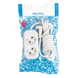 Сетевой удлинитель  3.0м SMARTBUY 2 розетки б/з ПВС 2х1,0 (SBE-10-2-03-N)