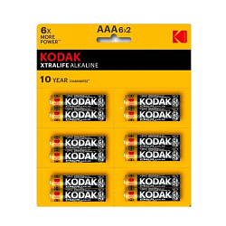 Элемент питания KODAK LR03 XTRALIFE 6*BL-2 [KAAA-2x6 perf] (144/576/43200)