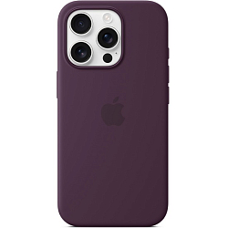 Силиконовый чехол SILICONE CASE MagSafe для iPhone 16 Pro Plum (+ анимация NFC Clear) c LOGO