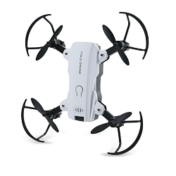 Квадрокоптер р/у "Мини-дрон Q30" (13 см, складной, 4 кан., 3D трюк, USB, зап. дет., белый)