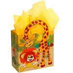Пакет Львенок и Черепаха с упаковочной бумагой тишью, 22х22х12 см 10264272
