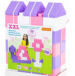 Конструктор строительный ПОЛЕСЬЕ "XXL", 36 эл + соединитель 30 эл 68064
