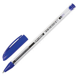 Ручка шарик. синяя 0,7 мм "Rite-oil" корпус прозрач BRAUBERG арт.141702