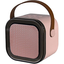 Портативная колонка K12 розовая с 2 микрофонами