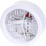 Часы-будильник PERFEO Quartz "PF-TC-013", круглые диам. 10,5 см, маяк