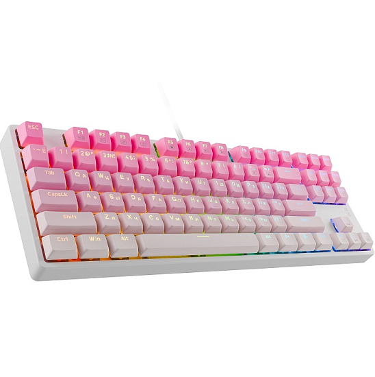 Клавиатура REDRAGON Cass RU,RGB,розовый/белый