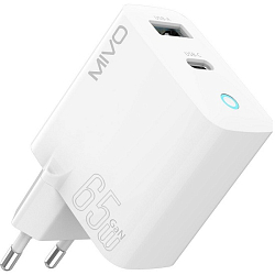 Сетевое ЗУ 1USB/1Type-C MIVO MP-650Q, белый, 65W
