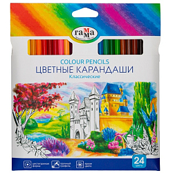 Карандаши цветные Гамма "Классические", 24цв., заточен., картон, 050918_04
