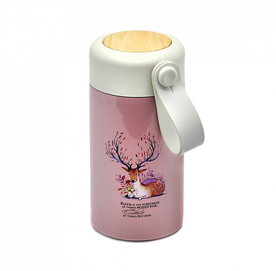 Термос-кружка №18207 6+1R (250ml) розовая