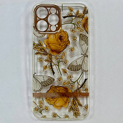 Задняя накладка Craft для iPhone 12 Pro Max, прозрачный, цветы