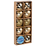 Набор елочных украшений Волшебная страна Сердечки золотые, 10 шт, размер: 4 см 110444