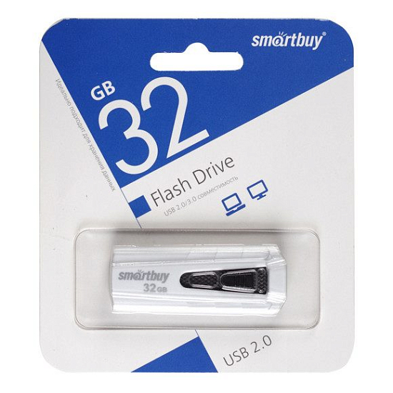 USB 32Gb Smart Buy Iron белый/чёрный