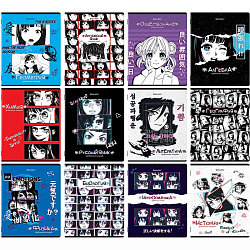 Тетради предметные, 48л, КОМПЛЕКТ 12 ПРЕДМЕТОВ, глянцевый УФ-лак, BRAUBERG, ANIME, 404608