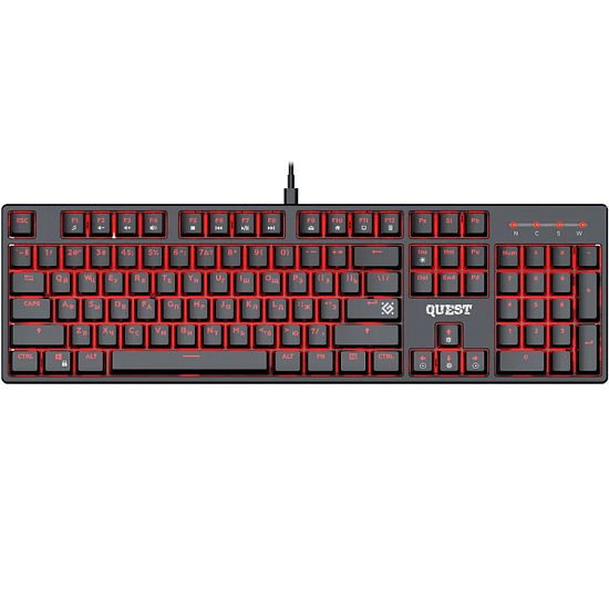 Клавиатура DEFENDER Quest GK-596 RU, красные, черный