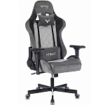 Кресло игровое БЮРОКРАТ Zombie VIKING 7 KNIGHT Fabric серый Loft ромбик текстиль/эко.кожа с подголов. крестовина металл