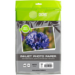 Фотобумага Cactus CS-MA410050ED A4/100г/м2/50л./белый матовое для струйной печати