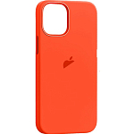 Задняя накладка Silicone Casе для iPhone 12 Pro Max Eletric Orange (MagSafe + анимация NFC) c LOGO