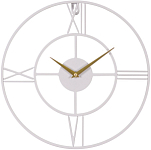 Часы настенные РУБИН "Классика" из металла, d=35 см, открытая стрелка, белый (3540-002)