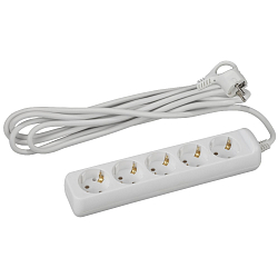 Сетевой удлинитель  5.0м ЭРА  U-5e-5m-3x1,5, 5гн, с/з, ПВС 3x1,5мм2 16А