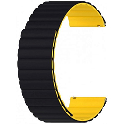 Универсальный силиконовый ремешок LYAMBDA ACRUX 22mm Black/Yellow (DSJ-32-22-BY)
