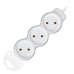 Сетевой улинитель  3.0м SMARTBUY New, 3 розетки, 10А, б/з, ПВС 2х1,0 мм² (SBE-10-3-03m-N)/50
