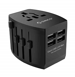 Переходник универсальный 4USB ORICO UTT-4U01, под все типы разеток