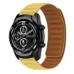 Кожаный ремешок WB31 Универсальный 22мм на магните (yellow)