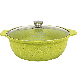 Кастрюля-жаровня 4л KUKMARA ж41tsl, линия "Trendy style" (lime), со стеклянной крышкой