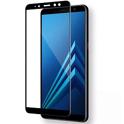 Противоударное стекло 2.5D FAISON для SAMSUNG Galaxy A6 (2018) черное, полный клей