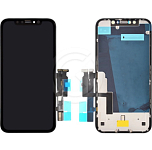 Дисплей iPhone XR + тачскрин черный с рамкой+задняя металлическая крышка (100% LCD)