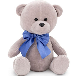 Мягкая игрушка Медведь Топтыжкин серый: с бантиком, 17 см