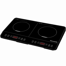 Плита индукционная WILLMARK WIP-2110BT черный (2000+2000Вт, 2 конф.,10 ур.мощн,10 ур темп,сенсор. панель)